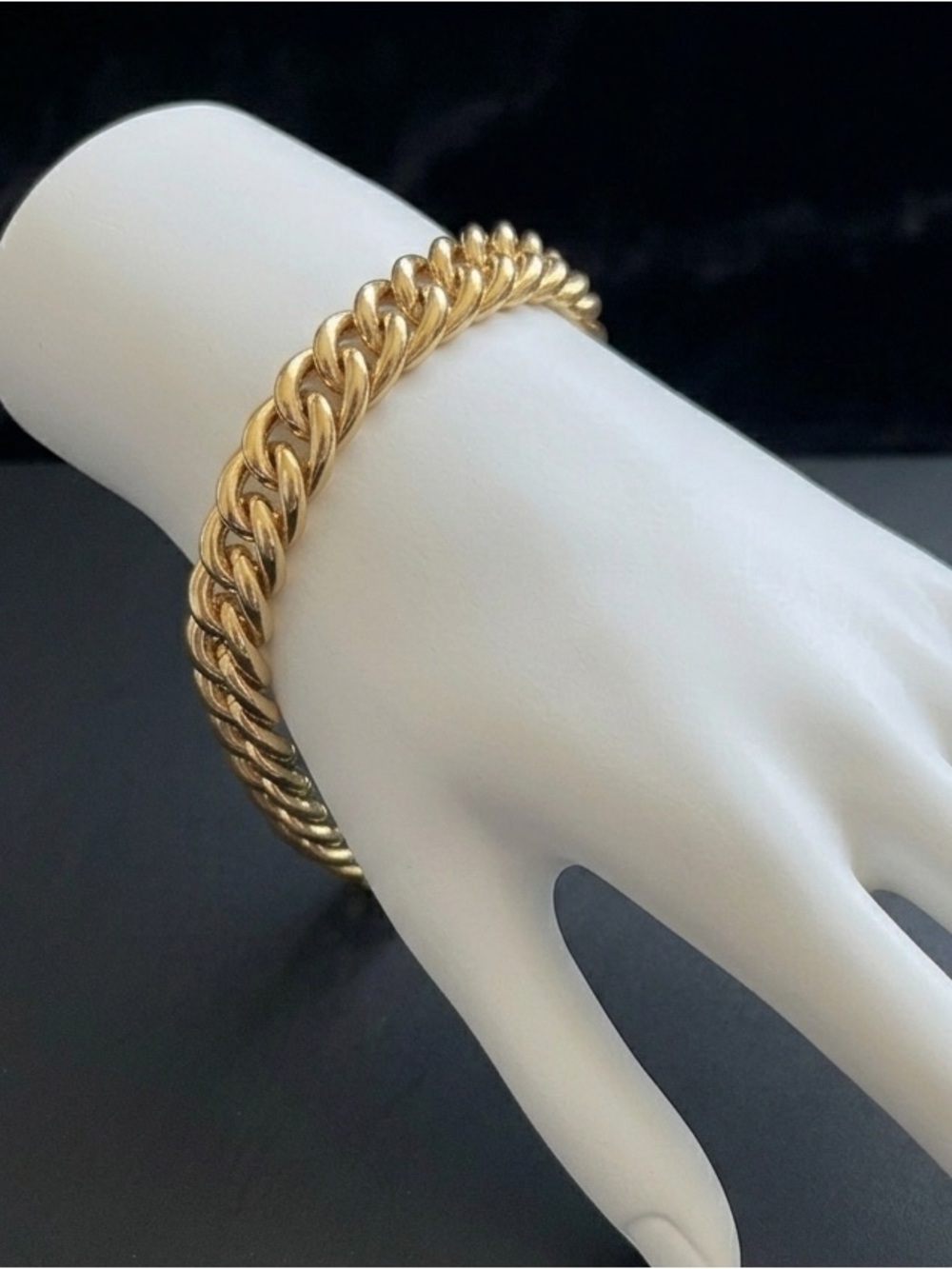 14k gold plated 9 inch long and 7mm width men’s bracelet